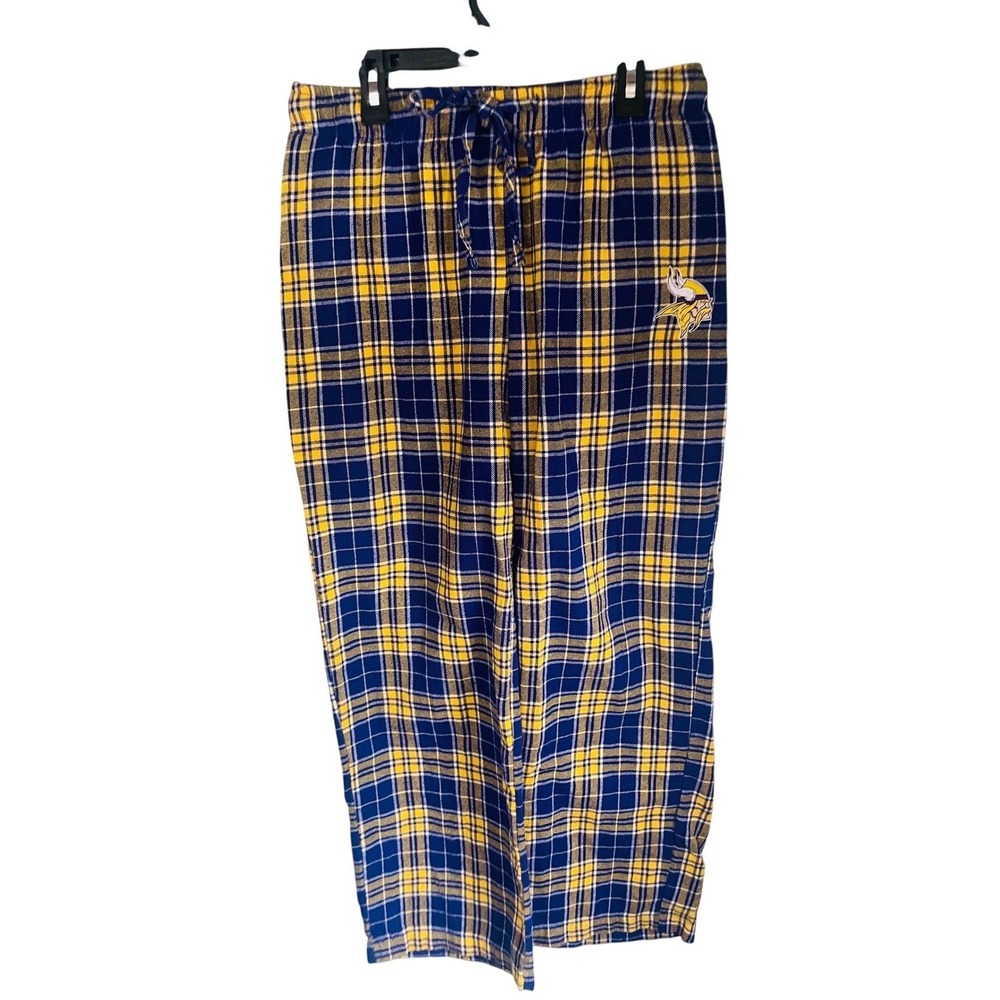 NFL Team‎ Apparel Minnesota Vikings Womens Pajama Pants Purple Gold Plaid Small